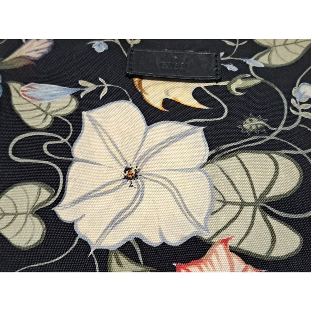 Gucci Floral Pattern Black Backpack Nylon - image 8